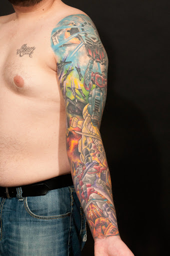 Explore chest and arm tattoo ideas, creative tattoo ideas in Reno, available at Stingray Tattoo supplies