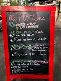 Le P'tit Zinc à Paris menu