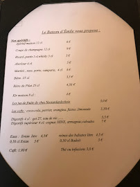 Restaurant français Le Bateau d'Emile à Serrières (le menu)