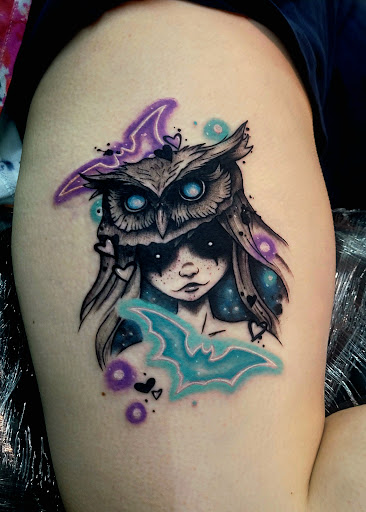 Explore railroad tattoo ideas, creative tattoo ideas in Benton, available at Spectrum Tattoo