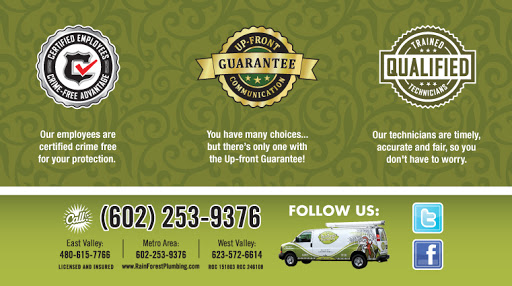 Plumber «Rainforest Plumbing & Air», reviews and photos, 2911 N Norwalk, Mesa, AZ 85215, USA
