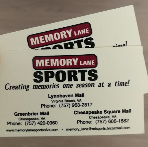 Sporting Goods Store «Memory Lane Sports», reviews and photos, 1401 Greenbrier Pkwy #1048, Chesapeake, VA 23320, USA