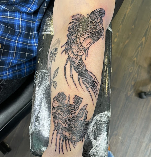 Explore twin tattoo ideas, creative tattoo ideas in Mckinney, available at Borrowed Time Fine Art Gallery Tattoo Shop