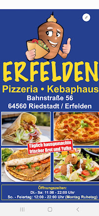 Carte du Erfelden Pizzeria & Kebaphaus à Riedstadt