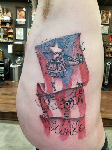 Explore back of the leg tattoo ideas, creative tattoo ideas in Redding, available at Iron Mountain Tattoo