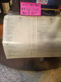 Bar à vin Osteria del Sole à Bologna (le menu)