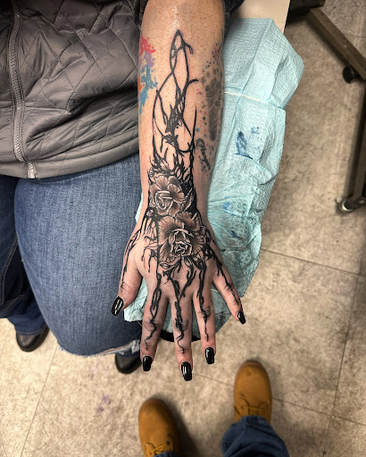 Explore calf sleeve tattoo ideas, creative tattoo ideas in Hudson Falls, available at ALTERED ADDICTION TATTOOS