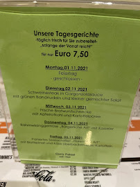 Restaurant allemand Curry-Palast à Aachen (le menu)