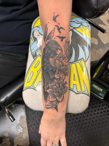 Explore line tattoo ideas for females, creative tattoo ideas in Terre Haute, available at Marcus Large Tattoo Studio