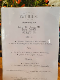 Le Café Télline à Grimaud carte