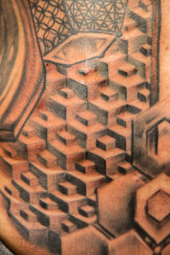 Explore camper tattoo ideas, creative tattoo ideas in Canton, available at The Inkeepers Tattoo Parlor