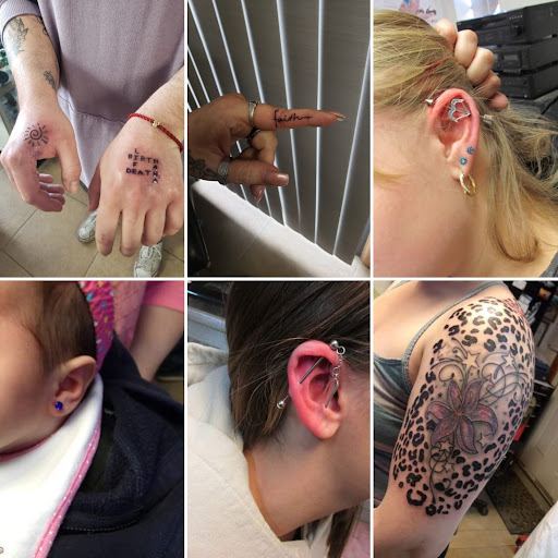 Explore blue rose tattoo ideas, creative tattoo ideas in Elko, available at Custom Tattoos and Body Piercing Studio
