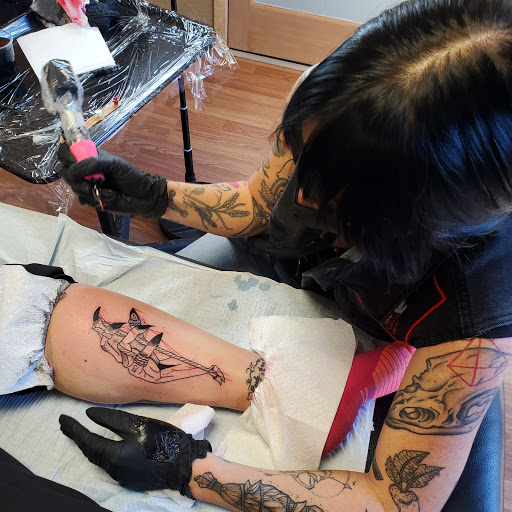 Explore side of neck tattoo ideas, creative tattoo ideas in Carbondale, available at Bonedale Tattoo