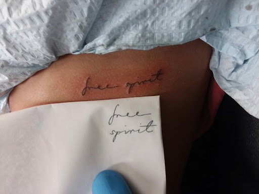 Explore unique side thigh tattoo ideas, creative tattoo ideas in Salem, available at Outwest Tattoo and body piercing ,30 years of tattooing,only life time guarantee