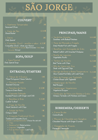 Menu du São Jorge à Lisbon