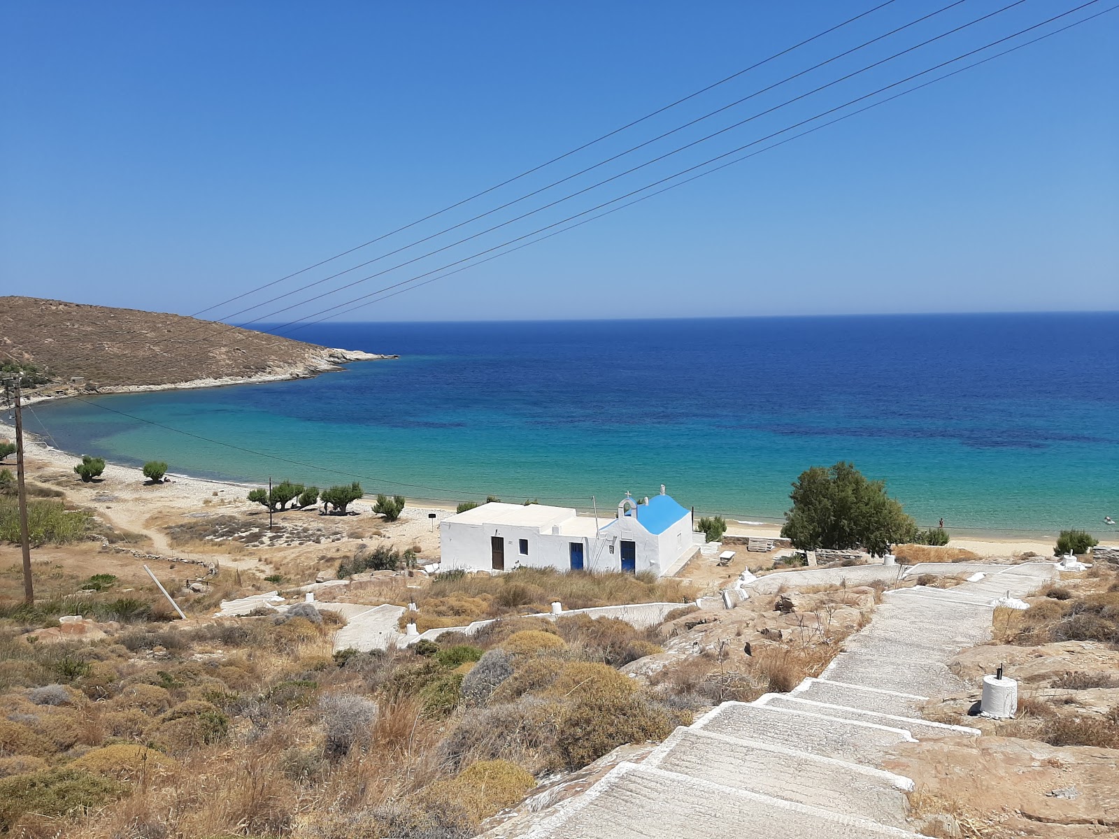 Foto van Agios Ioannis beach met turquoise puur water oppervlakte