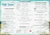 Menu / carte de Le Victy Beach à Sausset-les-Pins