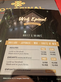 Restaurant chinois WOK EPINAL à Chavelot (la carte)