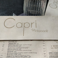 Capri Saint-Honoré à Paris menu