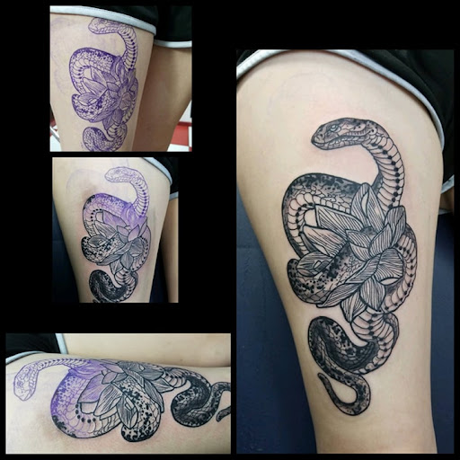 Explore small rose tattoo ideas, creative tattoo ideas in Vinton, available at Cherry Bomb Tattoo and piercing