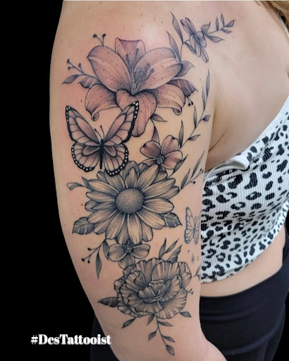 Explore demon slayer tattoo ideas, creative tattoo ideas in Crystal City, available at Meraki Tattoo and Piercing