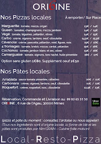 Restaurant français Origine restaurant pizza Nîmes à Nîmes (la carte)
