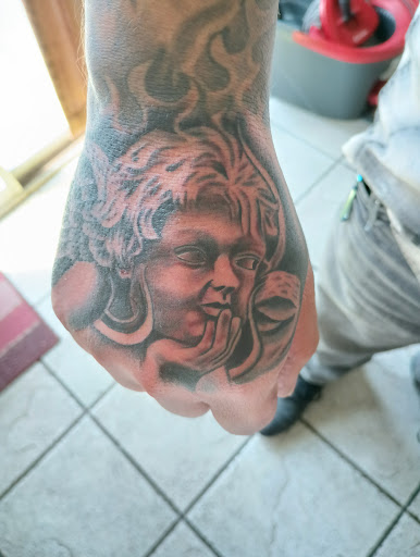 Explore sleeve tattoo background ideas, creative tattoo ideas in Stockton, available at THE PIRATES LOUNGE TATTOO PARLOR
