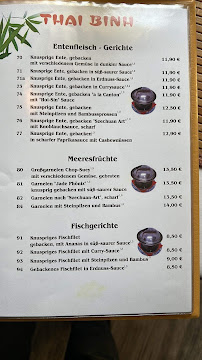 Menu / carte de Restaurant Asian (Thái binh quán) à Quedlinburg
