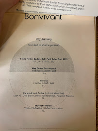 Bonvivant Cocktail Bistro à Berlin menu