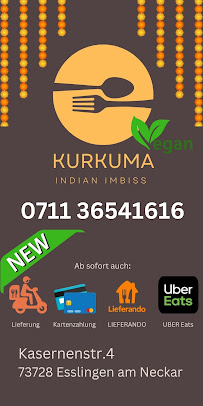 Restaurant indien à emporter Kurkuma Indian Imbiss à Esslingen (la carte)