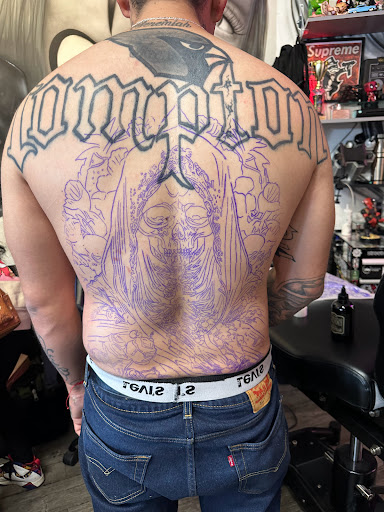 Explore tattoo ideas for back of the neck, creative tattoo ideas in Downey, available at Superior Ink Tattoo and Piercings