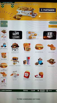 Menu / carte de McDonald's à Caluire-et-Cuire