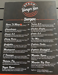 Menu / carte de Byron Burger Bar Saint-François à Saint-François
