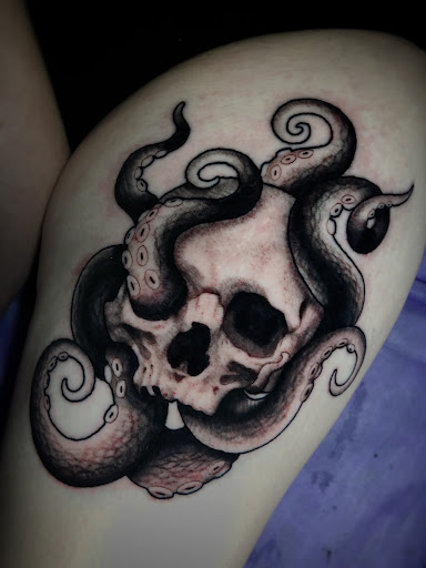 Explore barbell tattoo ideas, creative tattoo ideas in Adrian, available at Ambition Ink