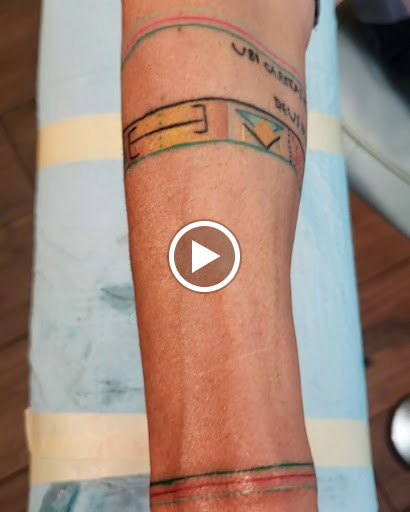 Explore father and daughter c.r.p.s tattoo ideas, creative tattoo ideas in Santa Fe, available at Rivers Collective Body Art