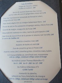 Menu du Restaurant la Sirène à Audinghen