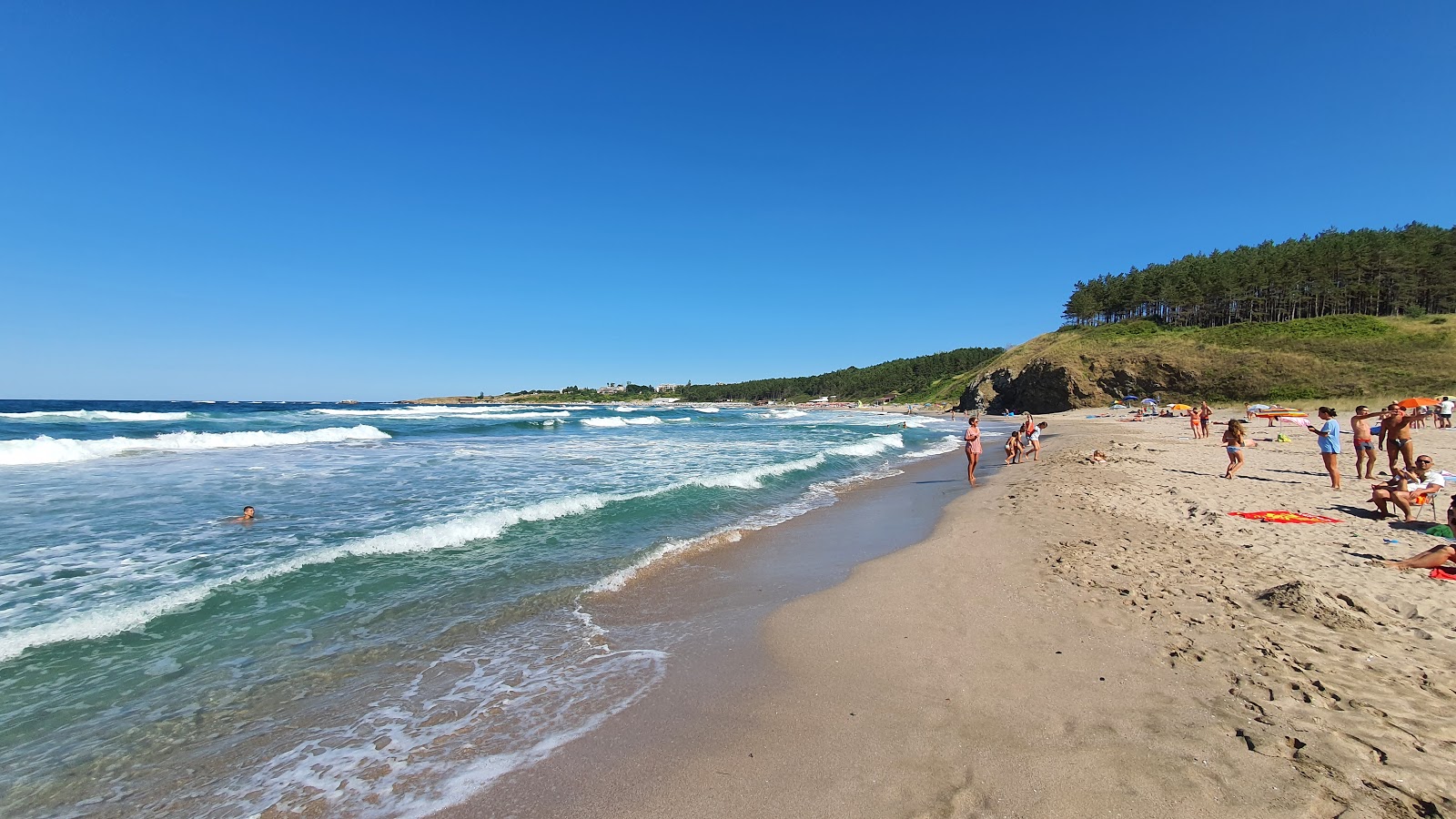 Zdjęcie Ahtopol beach z powierzchnią drobny beżowy piasek