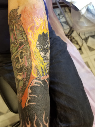 Explore saturn tattoo ideas, creative tattoo ideas in Davis, available at SIX GUN SOUND TATTOO