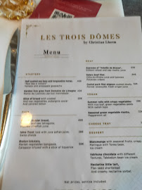LES 3 DOMES à Lyon menu
