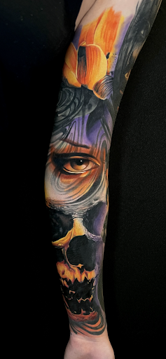 Explore collage tattoo ideas, creative tattoo ideas in Mesa, available at Next Wave Tattoos and Piercings