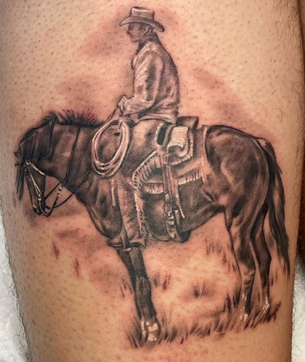 Explore mens wedding band tattoo ideas, creative tattoo ideas in San Antonio, available at Its Live Through This Tattoos, Supplies, & Piercings