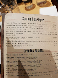 Restaurant français Le Corner à Paris (le menu)