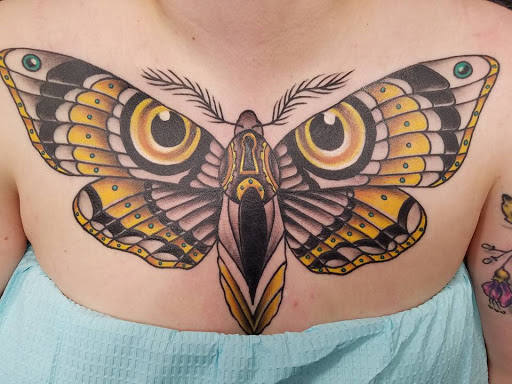 Explore black and white voodoo/ragdoll broken heart tattoo ideas, creative tattoo ideas in Bothell, available at Hometown Tattoo