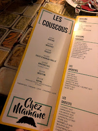 Chez Mamane à Paris menu