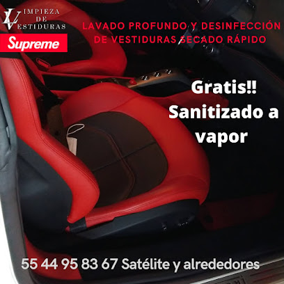 Limpieza de vestiduras Suprime, tapicerías, colchones, salas, automóviles, alfombras,