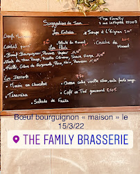 Restaurant The Family à Paris (le menu)