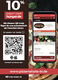 Menu / carte de Pizzeria Italia Bielefeld à Bielefeld