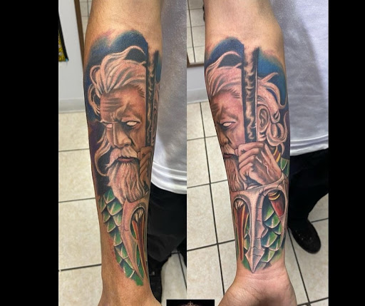 Explore background shading tattoo ideas, creative tattoo ideas in Rehoboth Beach, available at Tattoo Galaxy (Rehoboth Beach) Piercing & Custom tattoos