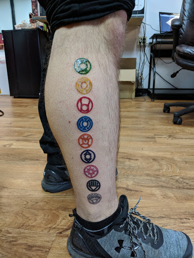 Explore black lab tattoo ideas, creative tattoo ideas in Akron, available at Knuckle Up Ink Tattoos