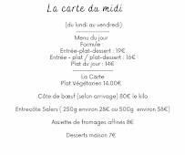 Carte du Restaurant Le Cèdre à Villefranche-sur-Saône